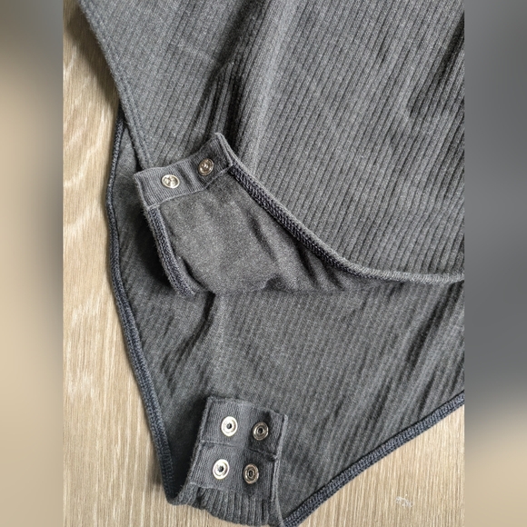 Grey Ribbed Bodysuit - Picture 5 of 7